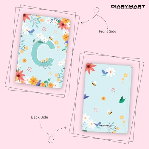 Image of Initial C Premium Soft Bound Notebook Diary for Girls and Women (B6, 90 GSM, 160 Ruled Pages) Floral Design Notebook Journal Diary