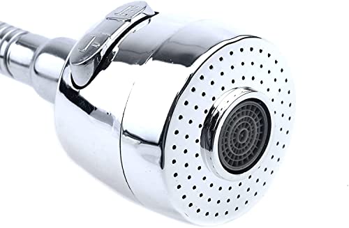 Image of Sink Faucet Sprayer Attachment 360 Rotatable Kitchen Tap Extender Head Replacement Anti-Splash Faucet Nozzle Head with Hose and Universal Connector, 2 Mode (Silver)