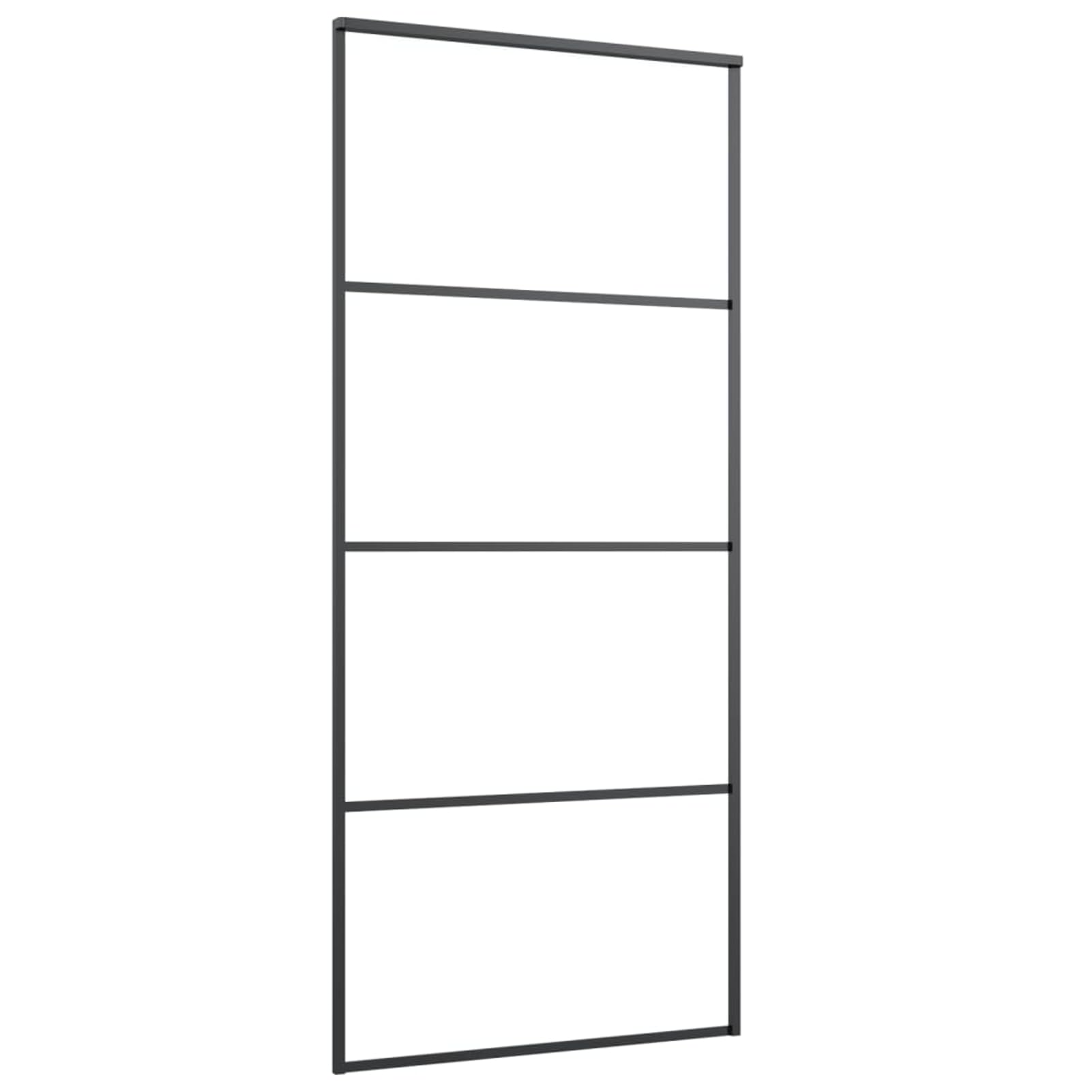 Homgoday Puerta corredera con ferretería 90 x 205 cm vidrio ESG aluminio, muebles para casa, interior, exterior, salón dormitorio i