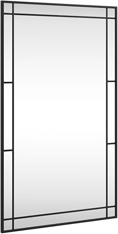 vidaXL Espejo de Pared Rectangular de Hierro Negro 60x100 cm