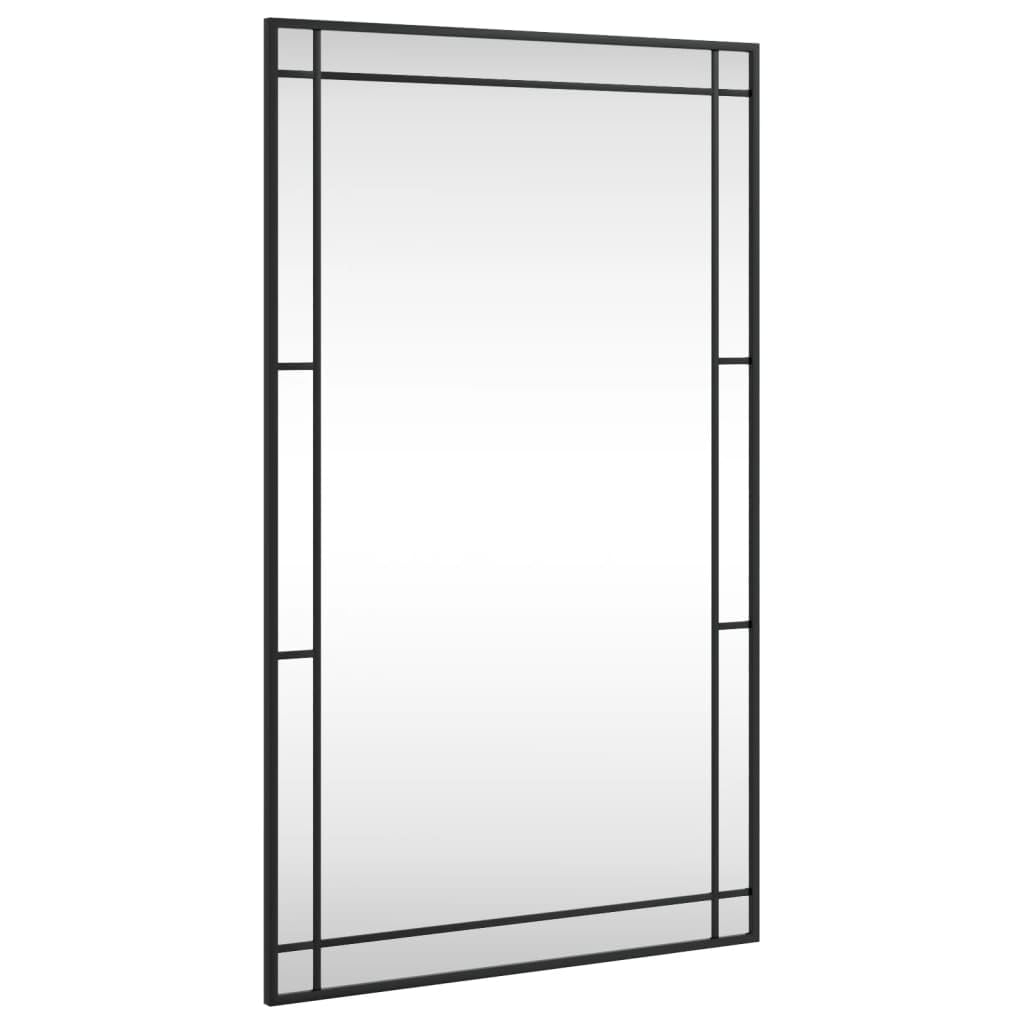KGHFDVB Minimalistic Black Wall Mirror 60x100 cm Rectangle Iron Frame, Wall Mounted Glass Mirror for Bedroom, Hallway, Living Room, Bathroom