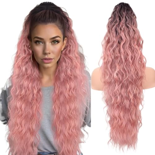 Perruques de cheveux longs bouclés roses pour sublimer vos soirées et festivals