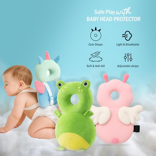Image of Baby Head Protector Cushion, Unicorn Plush Soft Safety Helmet with Adjustable Straps for Crawling, Walking & Back Protection for Toddlers (6-36 Months)