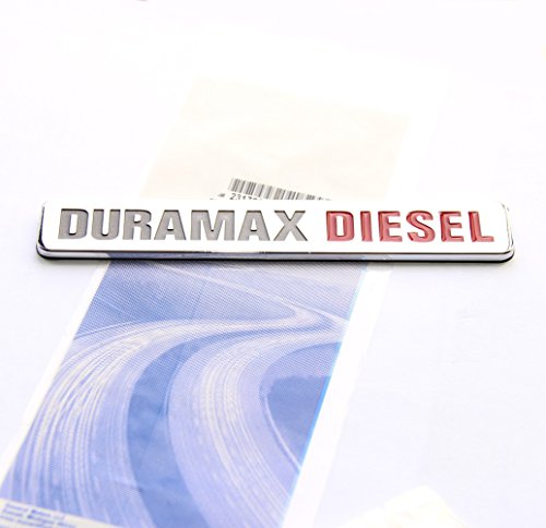 Image of 3pack OEM Duramax Allison Truck Emblem Badges Compatible with Silverado 2500 3500 Hd Sierra Glossy (Chrome Red)