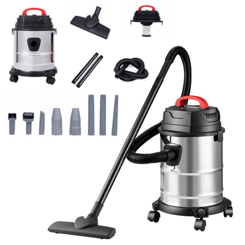 RIUGHJID Aspiradora en Seco y Húmedo, Colector de Aspiradora Profesional de 1200 W, Cable de Alimentación de 3,5 M, Capacidad de 18 L, Radio de Operación de 8 M para Limpieza de Áreas Grandes