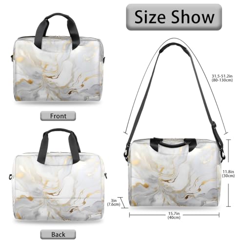 Maletín para portátil textura mármol blanco 15.6" miniatura 6