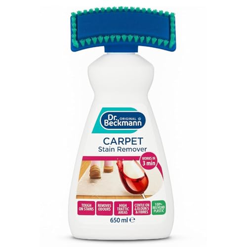 Carpet Stain Remover with Cleaning Brush 650ml – Works in 3 mins – Colour & Fabric Safe, Pet Friendly - Oxy-Powered Fast-Acting Deep Cleaner for Old Stains & Odours