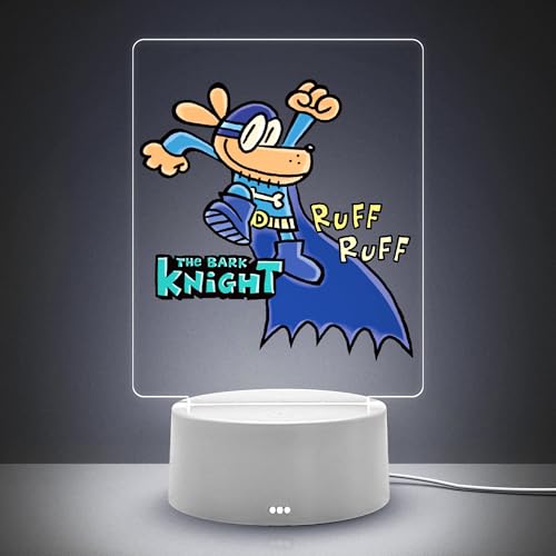 Image of Officially Licensed Dog Man Night Light - The Bark Knight LED Glow Light with Removable 7 Colors Base, Kids Bedroom Decor Bedside Lamp, Night Light for Kids, Christmas Birthday Gifts for Boys & Girls