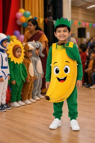 Image of Raj Costume Kids Fruit & Vegetable Fancy Dress Costume | Soft Felt Fruit and Vegetable Cutout Costume for Boys & Girls | School Annual Function