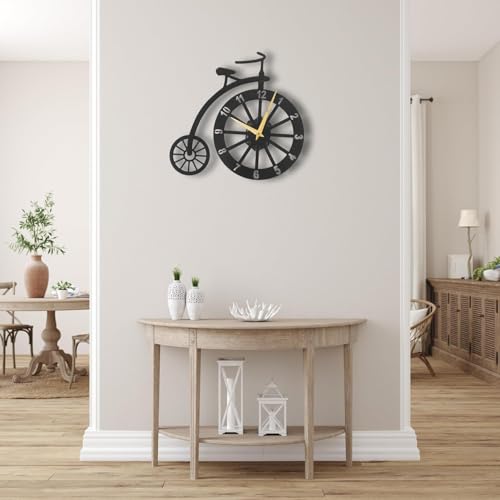 Image of Wall Clock Stylish Metal Analog Wall Clock for Living Room, Bedroom, Office, Kitchen, Home and Hall | Antique Fancy Big Size Modern Wall Watch (Black(ST-10), 50 CM)