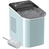 HOMCOM Máquina de Hielo Autolimpiable 12 kg/24H 9 Cubitos 1,5L Azul