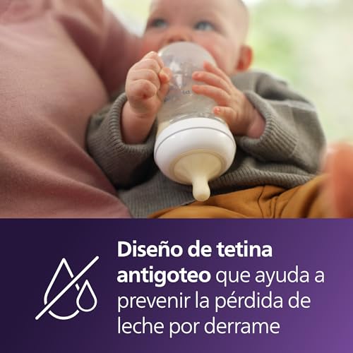 Image of Philips Avent Natural Baby Bottles with Natural Response Nipples (Medium Flow, Flow 3), 9oz, Pink, 4-Pack, SCY903 /14