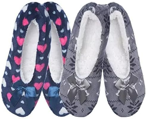 - Women's Super Soft Velvet Slipper Socks - Fuzzy, Cozy, Anti-Slip for Winter Home Use (Multicolor, Free Size Pack of 2)