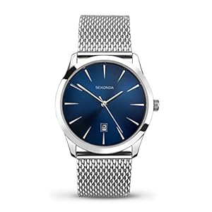 Sekonda Men’s Quartz Watch with Blue Dial Analogue Display and Silver Stainless Steel Bracelet 1065.27
