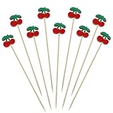 Premium Materials: Crafted from carefully selected natural bamboo, these appetizer picks are smooth, sturdy, and splinter-free. Securely fastened with cherry toothpicks, they're made with safety in mind ideal for fruits, cheeses, and desserts. Charmi...