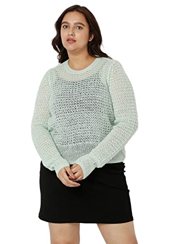 Image of Vero Moda Curve Women's Acrylic Round Neck Pullover