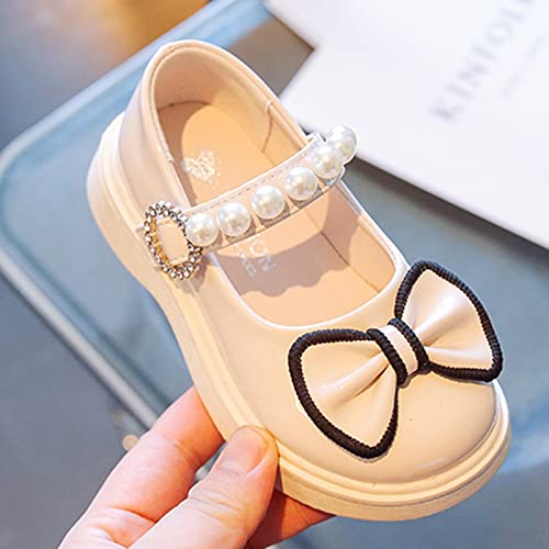 Little Girls Fall Boots Casual Shoes Girls Dress Shoes Bowknot Pearl Hook Loop Comfortable4