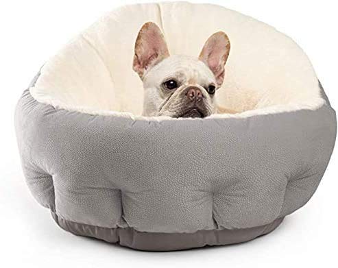Dog bed, Queta dog sofa Dog pillow Classic high back pet bed Dog basket 60 * 57 * 27CM Removable and machine-washable comfort bed Four-season universal pet nest Sleeping bed (Grey)