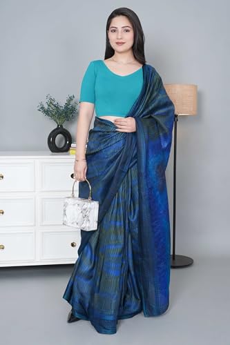 Image of Mlada V-Neck Stretchable Saree Blouse Top for Women | Slim Fit Short Sleeves Solid Cotton Blouses | Readymade Saree Blouses for Women Festive & Ethnic | Blouse Crop Top