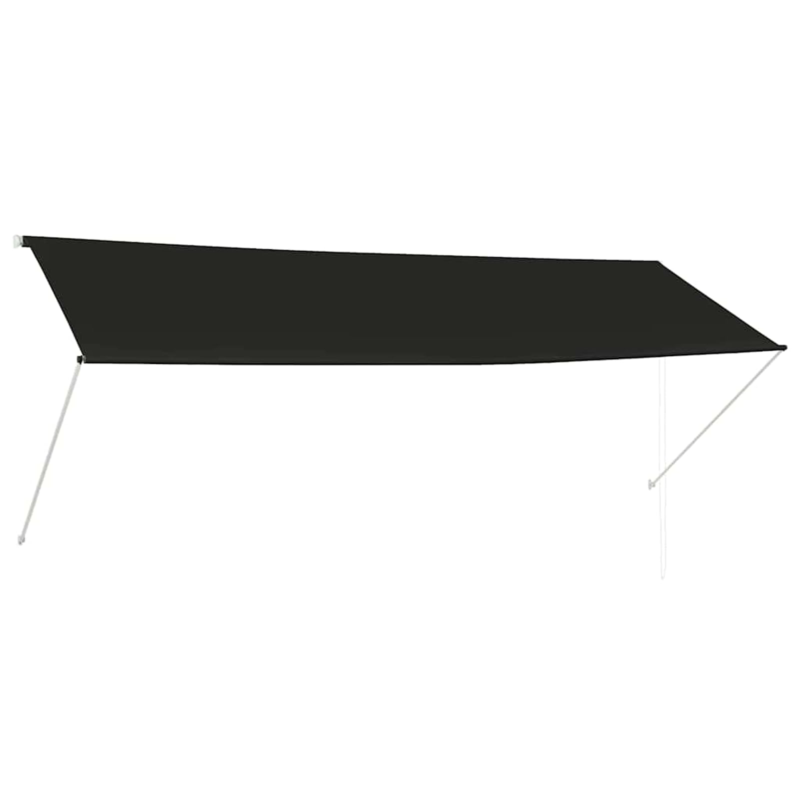 Wysuwana markiza na balkon, bez wiercenia, z korbą ręczną, aluminiowa markiza odporna na promieniowanie UV, z regulacją wysokości i wodą, antracytowa, ochrona przed słońcem do sklepu, na taras