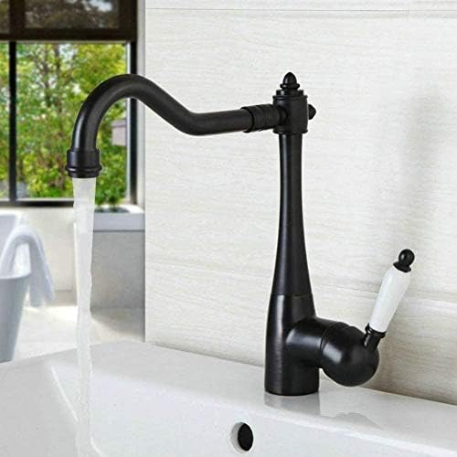Robinet de salle de bain rotatif en bronze huilé style rétro chic
