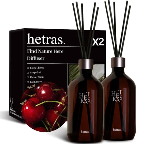 【公式】hetras ヘトラス プレミアム 大容量 ディフューザー Black Cherry ブラックチェリー 果物の香り500ml 2ea 2個入り セット ルームフレグランス リードディフューザー アロマディフューザー 香り インテリアの商品画像（Amazon）