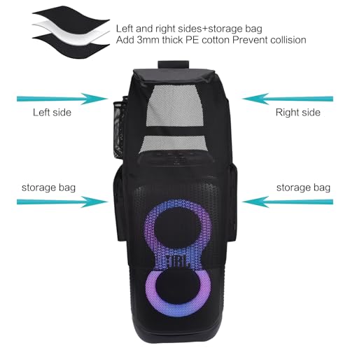 Yaowanguan Partybox Stage 320 Case for JBL Partybox Stage 320 Portable Bluetooth Party Speaker,Partybox Stage 320 Protective Dust Cover Accessories,Black - Image 2
