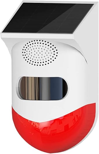 Solar Warning Light, Outdoor Solar Charging, Solar Security Alarm, LED Solar Light, Motion Sensor, Alarm, 120 dB Buzzer Sound, Remote Controller Warning Alarm, Solar Charging Warning Light, Disaster