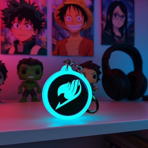 Mi Glow Store Glow In The Dark Resin Keychains | Anime | Fairy Tail (Blue)
