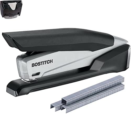 Bostitch Executive 3 in 1 Stapler, Includes 210 Staples and Integrated Staple Remover, One Finger Stapling, No Effort, 20 Sheet Capacity, Spring Powered Stapler, Black/Gray (INP20)