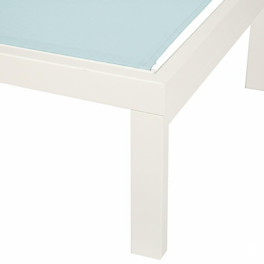 Tumbona de jardín y exterior Zulima Luxe de aluminio blanco y azul turquesa | Reclinable, con Ruedas y textileno transpirable. Tratamiento epoxi para exteriores. Relax en terraza y piscina. Mejorada 2026