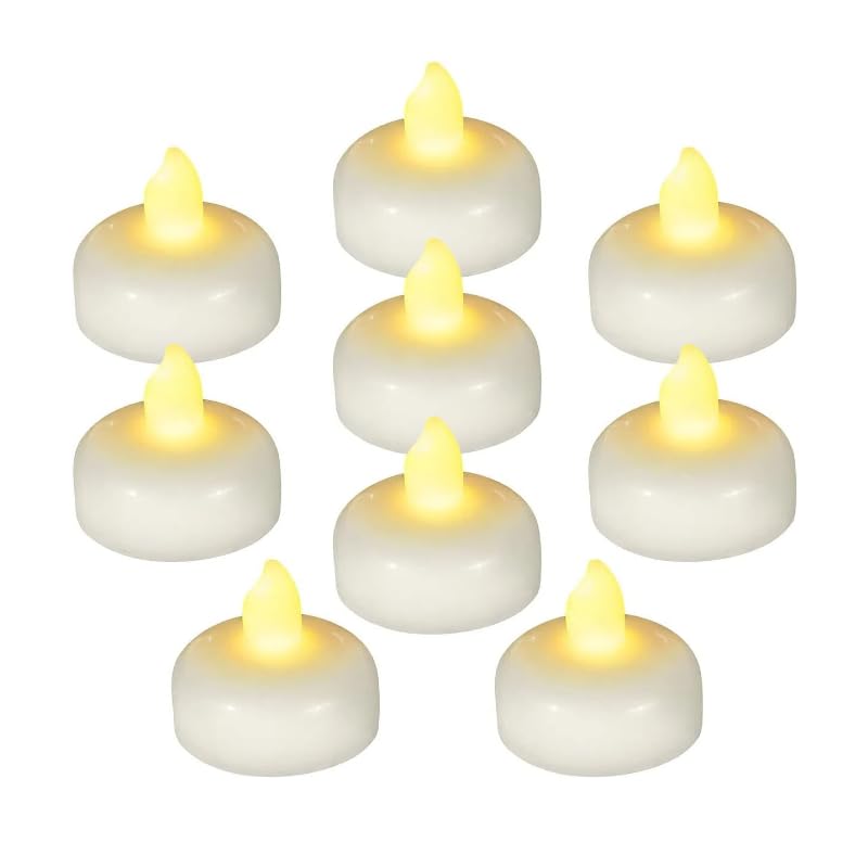 Image of 24pcs Warm White Flameless Waterproof LED Floating Candles,Battery Powered Outdoor Waterproof Flashing Tea lamp Voting Candle for Aquatic Ambiance - Wedding, Party, Spa