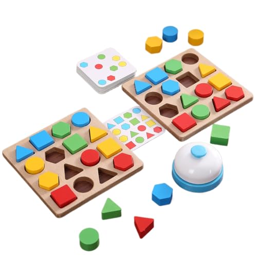 形と色を形合わせ ボードゲーム 型はめ パズル 木のおもちゃ モンテッソーリ 教具 知育玩具 テーブルゲーム 積み木 ブロック 子ども 子供 男の子 女の子 誕生日 クリスマス プレゼント ギフト リングディング 脳トレ カードゲーム 知育パズル パーティ