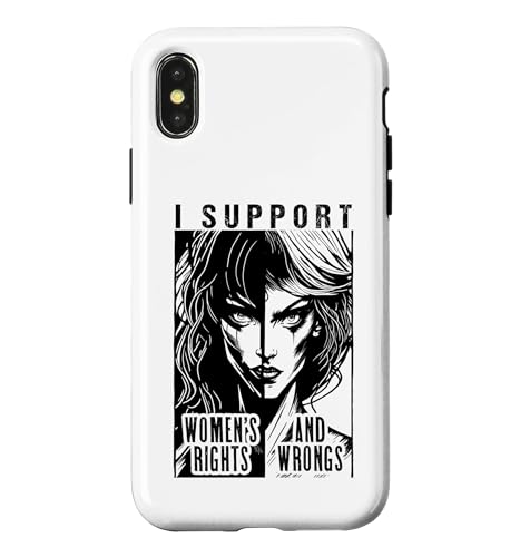I Support Women's Rights And Wrongs �t�F�~�j�X�g �|�b�v�A�[�g �K�[�� �X�}�z�P�[�X iPhone X/XS �p