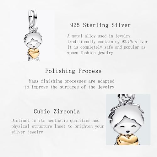 Charms 925 Sterling Silver Love Heart Boys Girls Air balloon Beads Dangle Pendant with 5A Cubic fit for Charm Bracelet for Woman Mother's Day Christmas Birthday Gift4