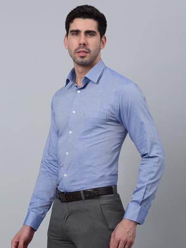 Image of Cantabil Cotton Self Design Full Sleeves Regular Fit Formal Shirt for Men with Pocket | Cotton Formal Shirt for Men | Formal Wear Shirts for Men (P MSHF00381)