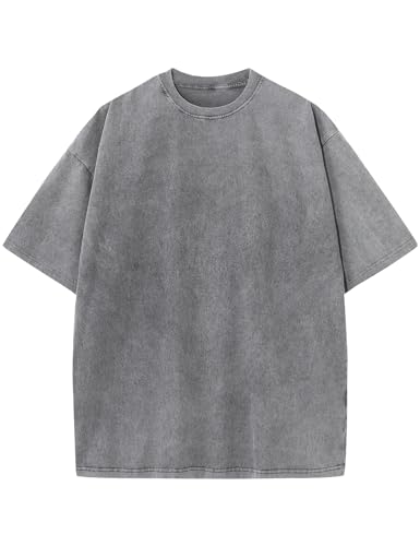 Image of Arssm Men Oversized T Shirts Vintage Tee Loose Fit Short Sleeve Casual Streetwear Baggy Washed Unisex Tops