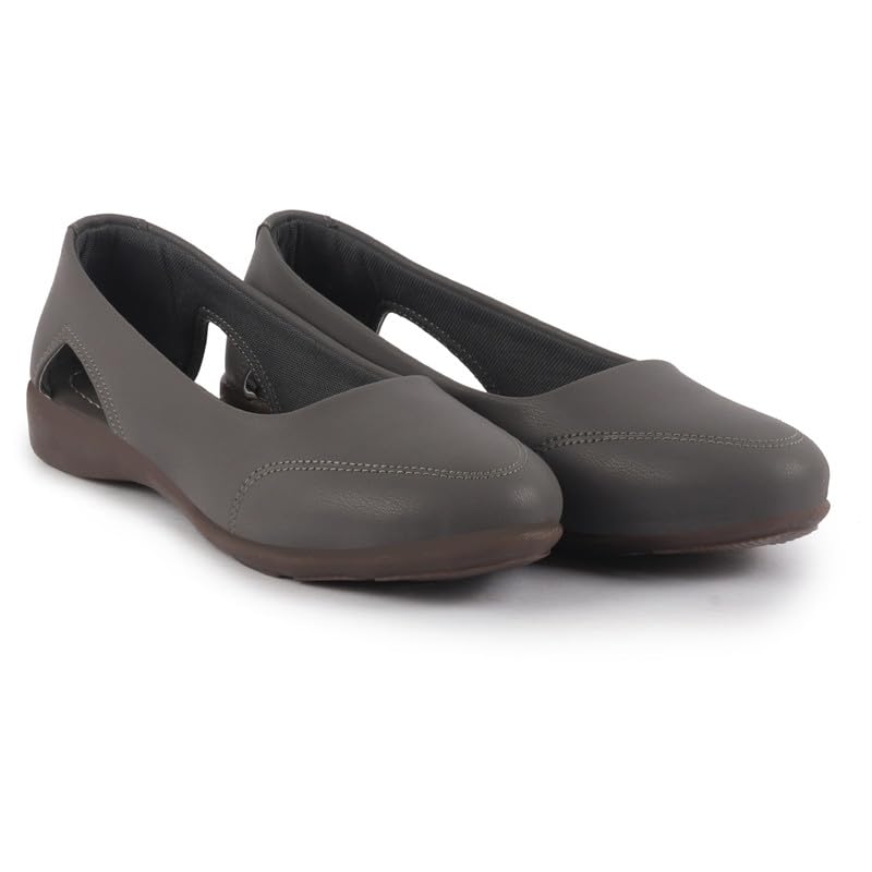 Image of FAUSTO Women Stylish Backless Casual Ballets | Low Heel Cut-Out Slip-On Ballerinas | Comfortable Walking Flats Sandals | Memory Cusion Insole