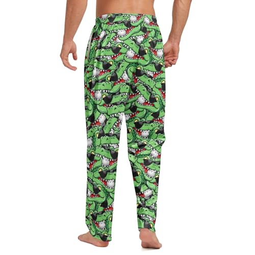 Mens Funny Pajama Pants Soft Sleep Pants for Men Crocodiles Lounge Pajama Bottoms with Pockets Drawstring2