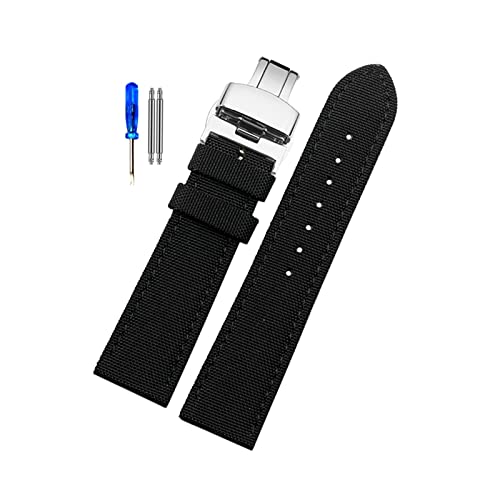 [QOCMDWHBZ] 18/20/22/23/24mm sobN/fvCgobN X|[ciCEHb`Xgbv NH[cEHb` @Bvp(Black Silver FD,20mm)