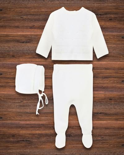 Jewish Bris Outfit with Bonnet - 3 Piece Brit Milah Newborn Outfits for Boys - Baby Boy Coming Home Outfit2