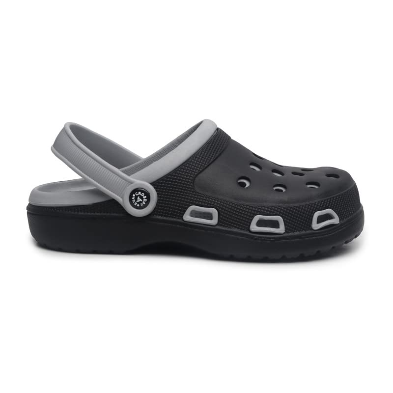 Image of AARJU Chappal for Men | Casual Slippers,Slides,Water Proof, for Men Stylish | Perfect FILP-Flops for Walking Slippers (Grey and Black,10)