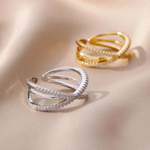 Bague croix ouverture ajustable adaptée à toutes les tailles