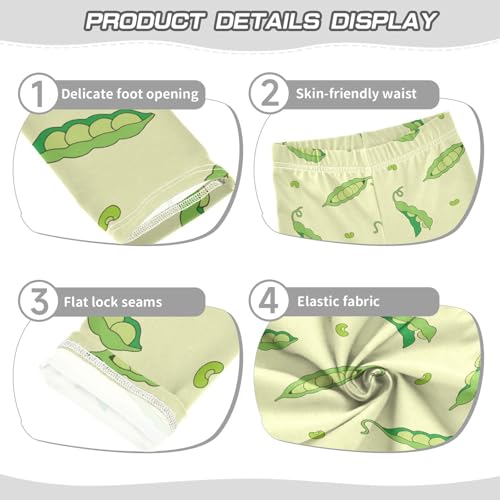 ZZKKO Girls Leggings Pea Pods Soybeans Toddler Girls Clothes Leggings for Girls Toddler Girls Leggings 3-4T3