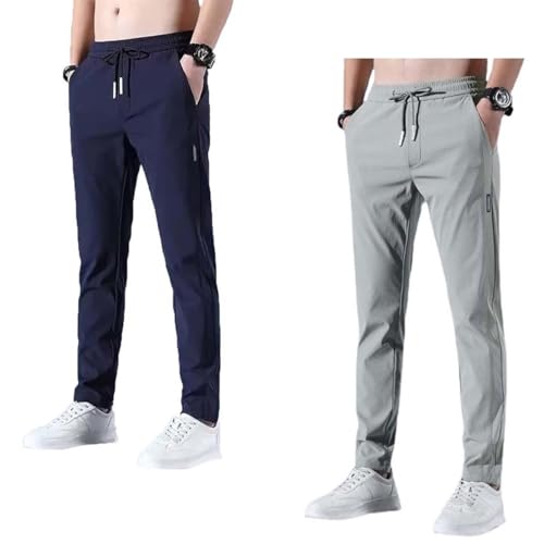 Jogging homme en soie glacée pantalon ample et respirant pour le running d'été