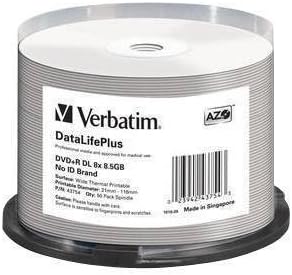 Verbatim DataLifePlus Professional - 50 x DVD+R DL - 8.5 GB 8X - Wide Thermal Printable Surface - Spindle
