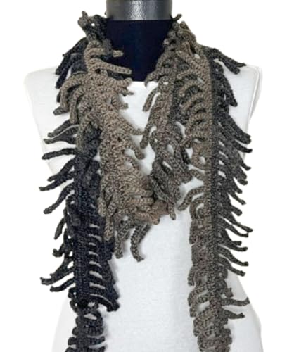 Fern Leaf Crochet Necklace Scarf