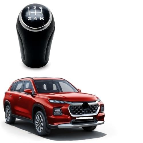 Manual Gear Shift Knob Compatible with Grand Vitara 2022 | 5 Speed Gear Knob Replacement | Premium ABS & Leather Texture | Easy Installation | Black-image-43