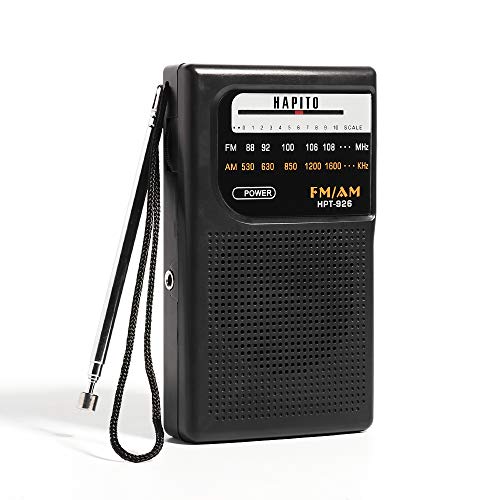Portable Pocket Transistor Radio Battery Operated AM/FM Radio - Best Reception, Longest Lasting