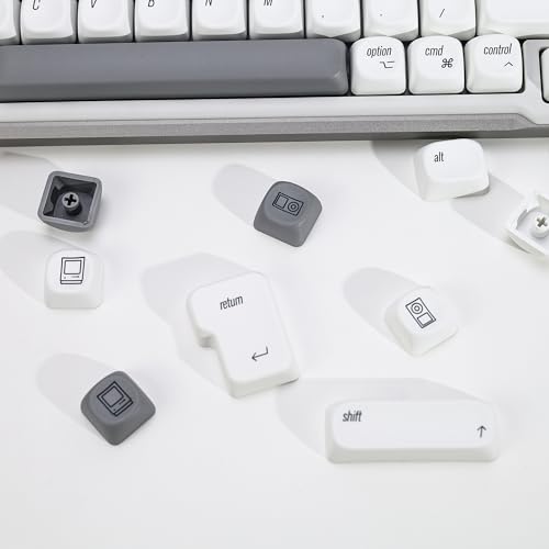 Image of KBDiy for MAC Style KOA Profile Keycaps Set,Dye-Sublimation PBT White Custom Keyboard Keycap,138 Keys Cap Set for Cherry Gateron MX Switches Mechanical Keyboards